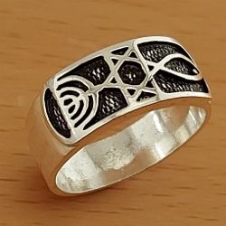 4 Line Oxidized Ring main image 1